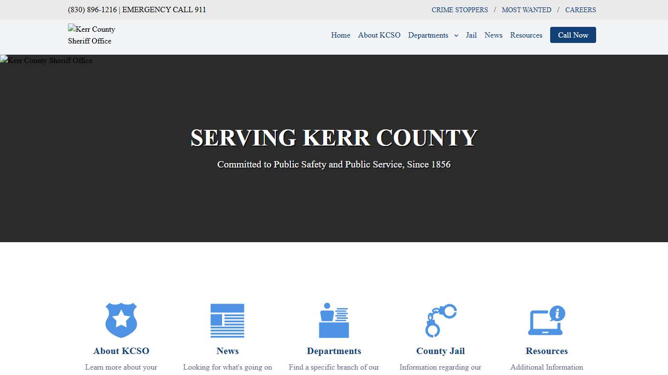 Welcome to the Kerr County Sheriff's Office Website